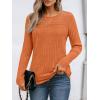 imageAUTOMET Womens Lace Long Sleeve Shirt Fall Top Fashion Dreesy Casual Tunic Sweaters Mesh Clothes Trendy Work Cute OutfitsPumpkin