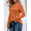 imageAUTOMET Womens Lace Long Sleeve Shirt Fall Top Fashion Dreesy Casual Tunic Sweaters Mesh Clothes Trendy Work Cute OutfitsPumpkin