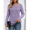 imageAUTOMET Womens Lace Long Sleeve Shirt Fall Top Fashion Dreesy Casual Tunic Sweaters Mesh Clothes Trendy Work Cute OutfitsPurple