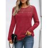 imageAUTOMET Womens Lace Long Sleeve Shirt Fall Top Fashion Dreesy Casual Tunic Sweaters Mesh Clothes Trendy Work Cute OutfitsRed