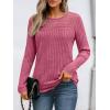 imageAUTOMET Womens Lace Long Sleeve Shirt Fall Top Fashion Dreesy Casual Tunic Sweaters Mesh Clothes Trendy Work Cute OutfitsRose