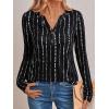 imageAUTOMET Womens Long Sleeve Shirts 2025 Fall Fashion Dressy Casual Tops Trendy Henley Blouses Cute Work Outfits ClothesBlack Dot Line