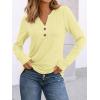 imageAUTOMET Womens Long Sleeve Shirts 2025 Fall Fashion Dressy Casual Tops Trendy Henley Blouses Cute Work Outfits ClothesButter Yellow