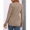 imageAUTOMET Womens Long Sleeve Shirts 2025 Fall Fashion Dressy Casual Tops Trendy Henley Blouses Cute Work Outfits ClothesKhaki