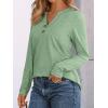 imageAUTOMET Womens Long Sleeve Shirts 2025 Fall Fashion Dressy Casual Tops Trendy Henley Blouses Cute Work Outfits ClothesLight Green