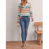 imageAUTOMET Womens Long Sleeve Shirts 2025 Fall Fashion Dressy Casual Tops Trendy Henley Blouses Cute Work Outfits ClothesStriped Orange