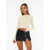 imageAUTOMET Womens Long Sleeve Shirts Basic Compression Going Out Crop Tops Fall Fashion Y2K Clothes 2025Apricot