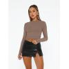 imageAUTOMET Womens Long Sleeve Shirts Basic Compression Going Out Crop Tops Fall Fashion Y2K Clothes 2025Coffee Grey