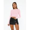 imageAUTOMET Womens Long Sleeve Shirts Basic Compression Going Out Crop Tops Fall Fashion Y2K Clothes 2025Pink