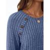imageAUTOMET Womens Long Sleeve Shirts Casual Tunic Work Tops Cute Pullover Sweaters Early Fall Outfits 2025 Winter ClothingBlue
