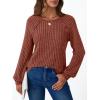 imageAUTOMET Womens Long Sleeve Shirts Casual Tunic Work Tops Cute Pullover Sweaters Early Fall Outfits 2025 Winter ClothingCaramel