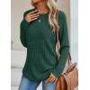 imageAUTOMET Womens Long Sleeve Shirts Fall Fashion Tops 2025 Crewneck Dressy Sweaters Tunic Winter Clothes Casual OutfitsDarkgreen