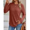 imageAUTOMET Womens Long Sleeve Shirts Fall Fashion Tops 2025 Crewneck Dressy Sweaters Tunic Winter Clothes Casual OutfitsMaple