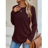 imageAUTOMET Womens Long Sleeve Shirts Fall Fashion Tops 2025 Crewneck Dressy Sweaters Tunic Winter Clothes Casual OutfitsMaroon