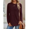 imageAUTOMET Womens Long Sleeve Shirts Fall Fashion Tops 2025 Crewneck Dressy Sweaters Tunic Winter Clothes Casual OutfitsMaroon