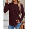 imageAUTOMET Womens Long Sleeve Shirts Fall Fashion Tops 2025 Crewneck Dressy Sweaters Tunic Winter Clothes Casual OutfitsMaroon
