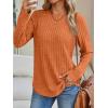 imageAUTOMET Womens Long Sleeve Shirts Fall Fashion Tops 2025 Crewneck Dressy Sweaters Tunic Winter Clothes Casual OutfitsOrange