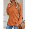 imageAUTOMET Womens Long Sleeve Shirts Fall Fashion Tops 2025 Crewneck Dressy Sweaters Tunic Winter Clothes Casual OutfitsOrange