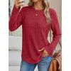 imageAUTOMET Womens Long Sleeve Shirts Fall Fashion Tops 2025 Crewneck Dressy Sweaters Tunic Winter Clothes Casual OutfitsRed