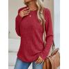 imageAUTOMET Womens Long Sleeve Shirts Fall Fashion Tops 2025 Crewneck Dressy Sweaters Tunic Winter Clothes Casual OutfitsRed