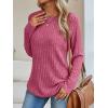 imageAUTOMET Womens Long Sleeve Shirts Fall Fashion Tops 2025 Crewneck Dressy Sweaters Tunic Winter Clothes Casual OutfitsRose