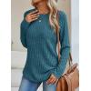 imageAUTOMET Womens Long Sleeve Shirts Fall Fashion Tops 2025 Crewneck Dressy Sweaters Tunic Winter Clothes Casual OutfitsTeal