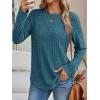 imageAUTOMET Womens Long Sleeve Shirts Fall Fashion Tops 2025 Crewneck Dressy Sweaters Tunic Winter Clothes Casual OutfitsTeal