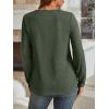 imageAUTOMET Womens Long Sleeve Shirts Fall Tops 2025 Henley Blouses Dressy Casual Business Basic Tees Trendy Cute TShirtsArmygreen