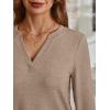 imageAUTOMET Womens Long Sleeve Shirts Fall Tops 2025 Henley Blouses Dressy Casual Business Basic Tees Trendy Cute TShirtsKhaki