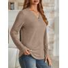 imageAUTOMET Womens Long Sleeve Shirts Fall Tops 2025 Henley Blouses Dressy Casual Business Basic Tees Trendy Cute TShirtsKhaki