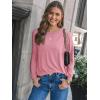 imageAUTOMET Womens Long Sleeve Shirts Loose Fitted Crewneck Basic Tops Casual Outfits Fall Clothes 2025Pink