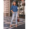 imageAUTOMET Womens Long Sleeve Shirts Pleated Crew Neck Casual Fall Fashion Tops Loose Fit Lightweight Girls Outfits ClothesBlue