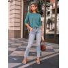 imageAUTOMET Womens Long Sleeve Shirts Pleated Crew Neck Casual Fall Fashion Tops Loose Fit Lightweight Girls Outfits ClothesBluegreen