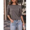 imageAUTOMET Womens Long Sleeve Shirts Pleated Crew Neck Casual Fall Fashion Tops Loose Fit Lightweight Girls Outfits ClothesCoffeegrey
