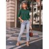 imageAUTOMET Womens Long Sleeve Shirts Pleated Crew Neck Casual Fall Fashion Tops Loose Fit Lightweight Girls Outfits ClothesDarkgreen