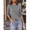 imageAUTOMET Womens Long Sleeve Shirts Pleated Crew Neck Casual Fall Fashion Tops Loose Fit Lightweight Girls Outfits ClothesGrey