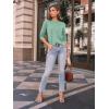 imageAUTOMET Womens Long Sleeve Shirts Pleated Crew Neck Casual Fall Fashion Tops Loose Fit Lightweight Girls Outfits ClothesLightgreen
