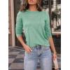 imageAUTOMET Womens Long Sleeve Shirts Pleated Crew Neck Casual Fall Fashion Tops Loose Fit Lightweight Girls Outfits ClothesLightgreen