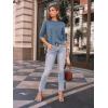 imageAUTOMET Womens Long Sleeve Shirts Pleated Crew Neck Casual Fall Fashion Tops Loose Fit Lightweight Girls Outfits ClothesNavy