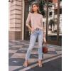 imageAUTOMET Womens Long Sleeve Shirts Pleated Crew Neck Casual Fall Fashion Tops Loose Fit Lightweight Girls Outfits ClothesPink