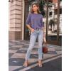 imageAUTOMET Womens Long Sleeve Shirts Pleated Crew Neck Casual Fall Fashion Tops Loose Fit Lightweight Girls Outfits ClothesPurple