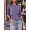 imageAUTOMET Womens Long Sleeve Shirts Pleated Crew Neck Casual Fall Fashion Tops Loose Fit Lightweight Girls Outfits ClothesPurple