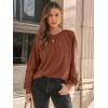 imageAUTOMET Womens Long Sleeve Shirts Pleated Lace Tops Fall Fashion Outfits Business Casual BlousesBrown