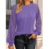 imageAUTOMET Womens Long Sleeve Shirts Pleated Lace Tops Fall Fashion Outfits Business Casual BlousesPurple
