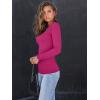 imageAUTOMET Womens Long Sleeve Shirts Square Neck Tops Ribbed Knit Basic Teen Girls Crop Tops Fall Outfits Fashion Clothes 2025Hotpink