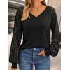 imageAUTOMET Womens Long Sleeve Shirts VNeck Lace Tops Business Casual Blouses Tee Trendy 2025 Fall Fashion Outfits ClothesBlack