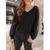 imageAUTOMET Womens Long Sleeve Shirts VNeck Lace Tops Business Casual Blouses Tee Trendy 2025 Fall Fashion Outfits ClothesBlack