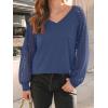 imageAUTOMET Womens Long Sleeve Shirts VNeck Lace Tops Business Casual Blouses Tee Trendy 2025 Fall Fashion Outfits ClothesBlue