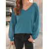 imageAUTOMET Womens Long Sleeve Shirts VNeck Lace Tops Business Casual Blouses Tee Trendy 2025 Fall Fashion Outfits ClothesBluegreen