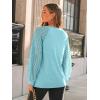 imageAUTOMET Womens Long Sleeve Shirts VNeck Lace Tops Business Casual Blouses Tee Trendy 2025 Fall Fashion Outfits ClothesCyan